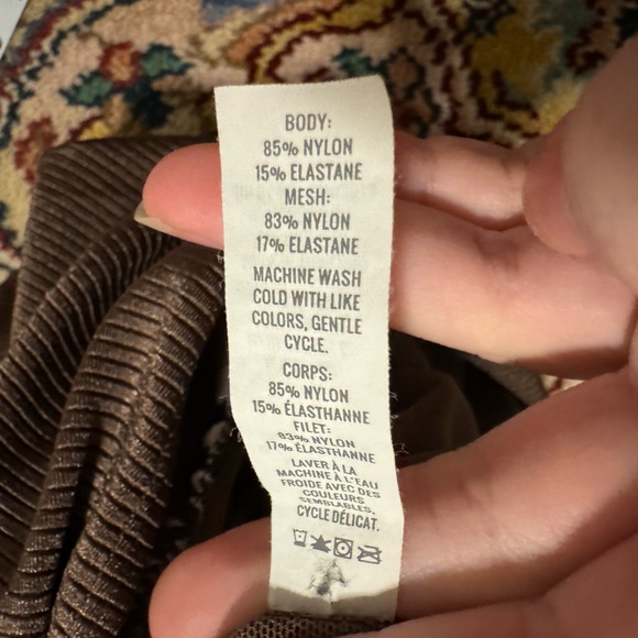 Aerie Cropped Tank Top Ribbed Brown Women’s Large Twist Front Lightweight - Picture 7 of 9